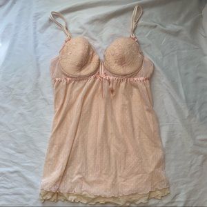 NWOT sophie b. Layered Mesh and Lace Babydoll